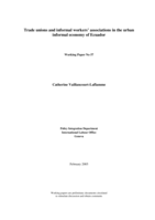 Trade unions and informal workers' associations in the urban informal economy of Ecuador