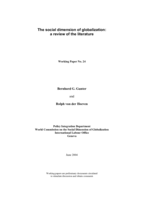 The social dimension of globalization: a review of the literature