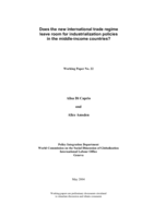 Does the new international trade regime leave room for industrialization policies in the middle-income countries?