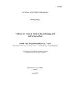 Violence and stress at work in the performing arts and in journalism