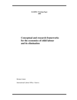 Conceptual and research frameworks for the economics of child labour and its elimination