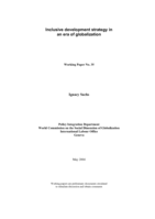 Inclusive development strategy in an era of globalization