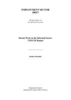 Decent work in the informal sector: CEE/CIS region