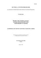 Baseline study of labour practices on large construction sites in the United Republic of Tanzania