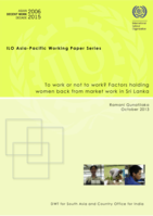 To work or not to work?: Factors holding women back from market work in Sri Lanka