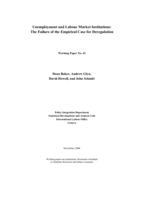 Unemployment and labour market institutions: the failure of the empirical case for deregulation