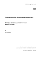 Poverty reduction through small enterprises: emerging consensus, unresolved issues and ILO activities