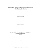 Globalization, history and international migration: a view from Latin America