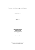 The impact of globalization on poverty in Bangladesh