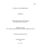 Labour implications of the textiles and clothing quota phase-out