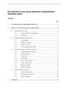 ILO activities on the Social Dimension of Globalization: synthesis report