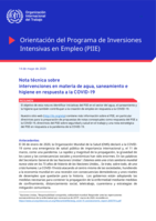 Nota técnica sobre intervenciones en materia de agua, saneamiento e higiene en respuesta a la COVID-19