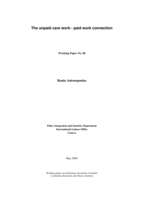 The unpaid care work: paid work connection