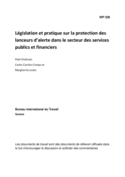 Législation et pratique sur la protection des lanceurs d’alerte dans le secteur des services publics et financiers