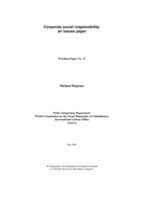 Corporate social responsibility: an issues paper