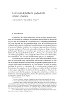 Le comité de la liberté syndicale (I): origines et genèse