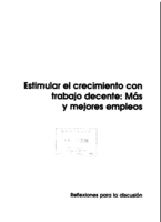 Estimular el crecimiento con trabajo decente: Más y mejores empleos