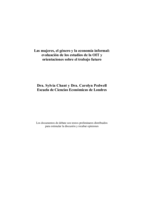 Las mujeres, el género y la economía informal: evaluación de los estudios de la OIT y orientaciones sobre el trabajo futuro