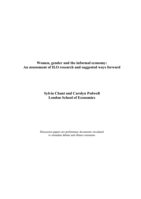 Women, gender and the informal economy: an assessment of ILO research and suggested ways forward