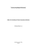 India: an inventory of micro insurance schemes