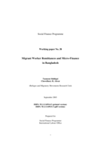Migrant worker remittances and microfinance in Bangladesh