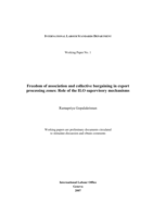 Freedom of association and collective bargaining in export processing zones: role of the ILO supervisory mechanisms