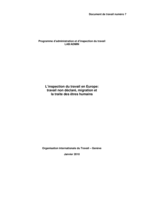 L'inspection du travail en Europe: travail non déclaré, migration, traite des êtres humains