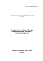 La inspección del trabajo en Europa: el trabajo no declarado, migración y tráfico de trabajadores