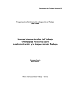 Normas internacionales del trabajo y principios rectores sobre  la administración y la inspección de trabajo