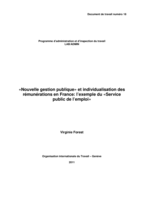 "Nouvelle gestion publique" et individualisation des rémunérations en France: l'exemple du "Service public de l'emploi"