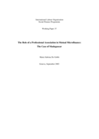 The role of a professional association in mutual microfinance: the case of Madagascar