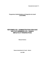 Réformes de l'administration publique des pays membres de l'UEMOA: impacts et perspectives