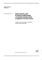 Impacto laboral y social de empresas multinacionales y la inversión extranjera directa en Argentina en los años noventa