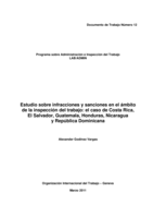Estudio sobre infracciones y sanciones en el ámbito de la inspección del trabajo: el caso de Costa Rica,  El Salvador, Guatemala, Honduras, Nicaragua  y República Dominicana