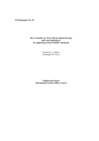 How trustable are West African mutual savings and loan institutions?: an application of the PASMEC databank