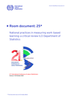 National practices in measuring work-based learning: a critical review, ILO Department of Statistics