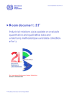 Industrial relations data: update on available quantitative and qualitative data and underlying methodologies and data collection efforts