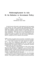 Underemployment in Asia: II, Its relation to investment policy