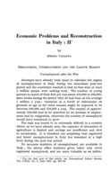 Economic problems and reconstruction in Italy: II