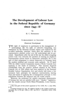 The development of labour law in the Federal Republic of Germany since 1945: II