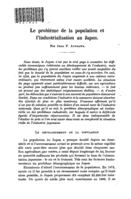 Le problème de la population et I'industrialisation au Japon