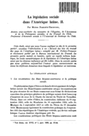 La législation sociale dans l'Amérique latine: II