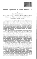 Labour legislation in Latin America: I