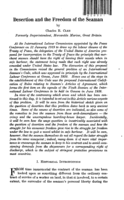 Desertion and the freedom of the seaman: [I]
