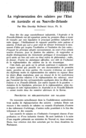 La réglementation des salaires par l'Etat en Australie et en Nouvelle-Zélande: [I]