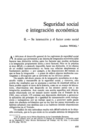 Seguridad social e integracion económica: II. su interacción y el factor costo social