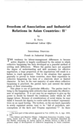 Freedom of association and industrial relations in Asian countries: II