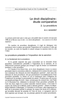 Le droit disciplinaire: étude comparative. 2, La procédure