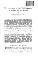 The development of state wage regulation in Australia and New Zealand: [I]