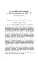 Les problèmes économiques et la reconstruction en Italie: Il